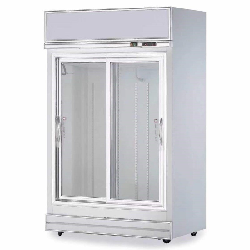 2 Door Glass Display Fridge (White) | Flomatic Industries Upright Chillers & Freezers